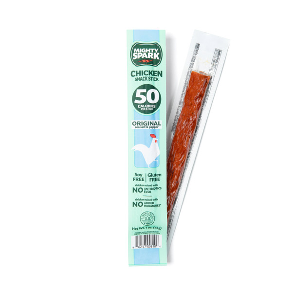 Popcorn & Jerky Mighty Spark 50 Calorie, Original Sea Salt & Pepper Chicken Snack Stick hero