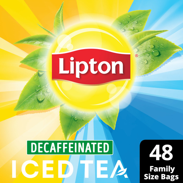 Tea Lipton Black Tea Cold Brew Iced Tea Bags Family-Size Decaffenated hero