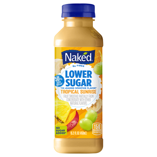 Refrigerated Naked Fruit Smoothie, Lower Sugar, Tropical Sunrise hero