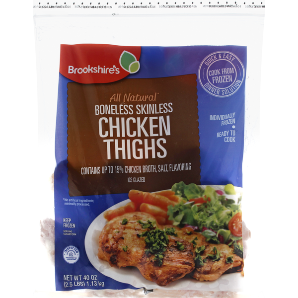 Packaged Poultry Brookshire's Chicken Thighs, Boneless Skinless hero