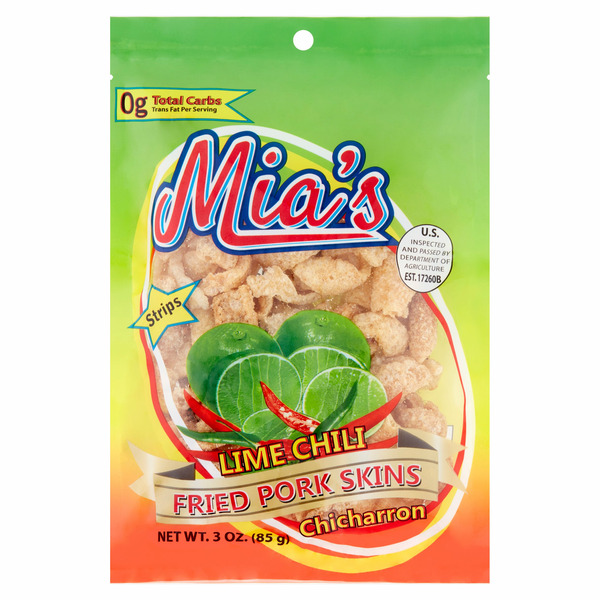 Packaged Meat Mia's Lime Chili Fried Pork Skins hero