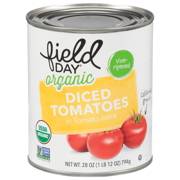 Canned & Jarred Vegetables FIELD DAY Tomatoes, in Tomato Juice, Organic, Diced hero