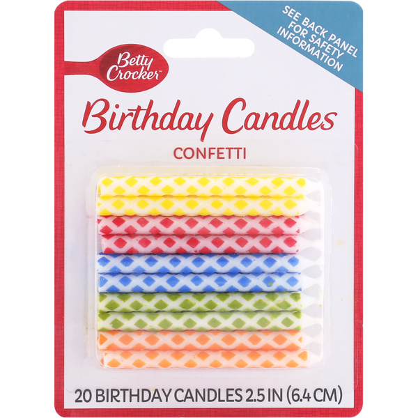 Baking Supplies & Decor Betty Crocker Birthday Candles, Confetti, 2.5 Inch hero