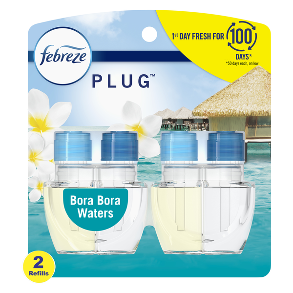 Air Fresheners & Candles Febreze Odor-Eliminating Fade Defy PLUG Air Freshener Refill, Bora Bora, Oil Refills hero