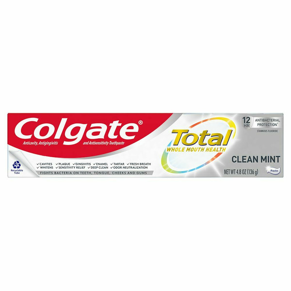 Oral Hygiene Colgate Total Clean Mint Toothpaste with Fluoride, Multi-Protection hero