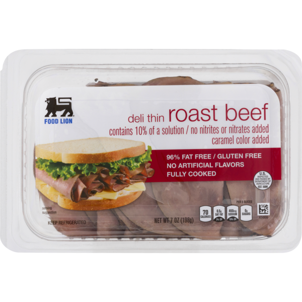 Packaged Lunch Meat Food Lion Roast Beef hero