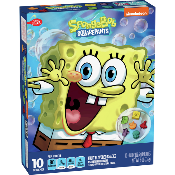 Betty Crocker Nickelodeon SpongeBob SquarePants Gluten Free Fruit Flavored Snacks hero