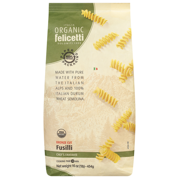 Dry Pasta Felicetti Fusilli, Organic, Bronze Cut hero