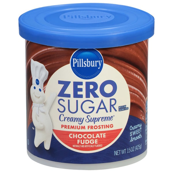 Baking Supplies & Decor Pillsbury Zero Sugar Creamy Supreme Chocolate Fudge Flavored Premium Frosting hero