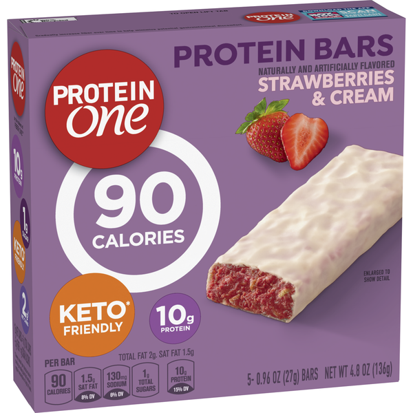 Energy & Granola Bars Protein One 90 Calorie Strawberries and Cream Keto Friendly Protein Bars hero