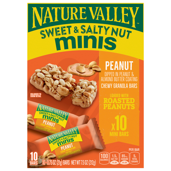 Nuts, Seeds & Dried Fruit Nature Valley Granola Bars, Chewy, Peanut, Sweet & Salty Nut, Minis hero