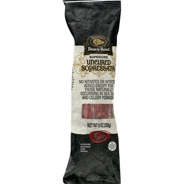 Lunch Meat Boar's Head Superiore Uncured Sopressata Dry Sausage hero