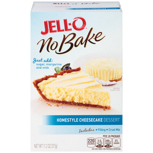 Doughs, Gelatins & Bake Mixes Jell-O Homestyle Cheesecake Dessert Kit with Filling Mix & Crust Mix hero