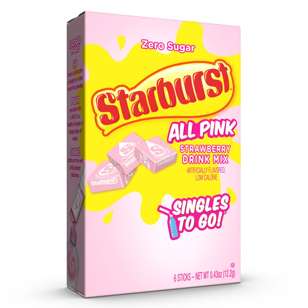 Cocoa & Drink Mixes Starburst Singles To Go Strawberry Drink Mix, Low Calorie hero