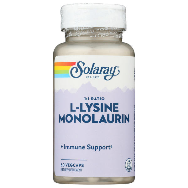 Dietary Supplements Solaray L-Lysine Monolaurin 1:1 Ratio hero