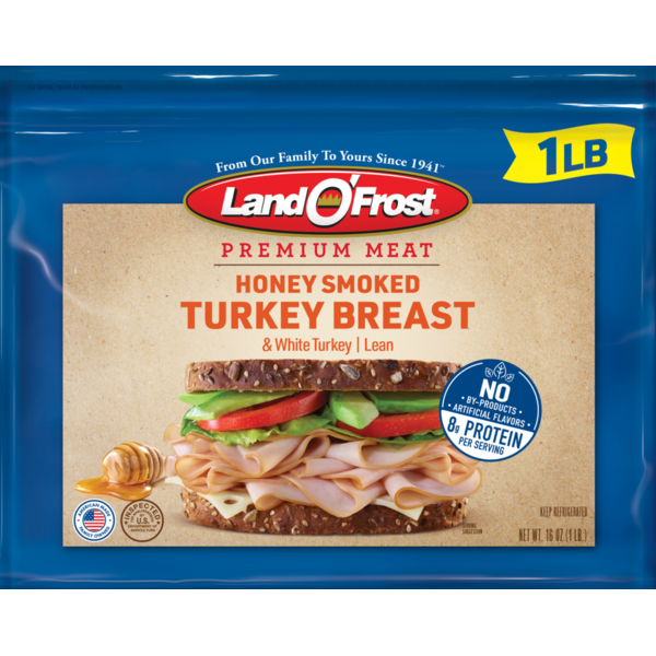 Packaged Lunch Meat Land O’Frost Premium Honey Smoked Turkey Breast hero