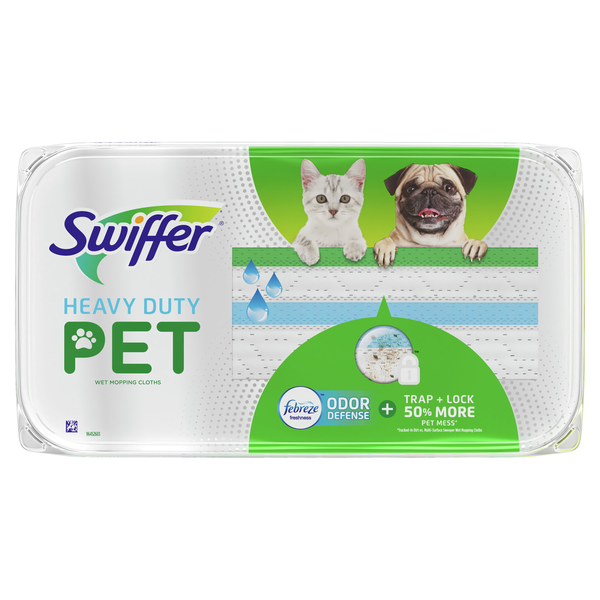 Cleaning Supplies Swiffer Sweeper Pet Heavy Duty Multi-Surface Wet Cloth Refills, Fresh scent hero