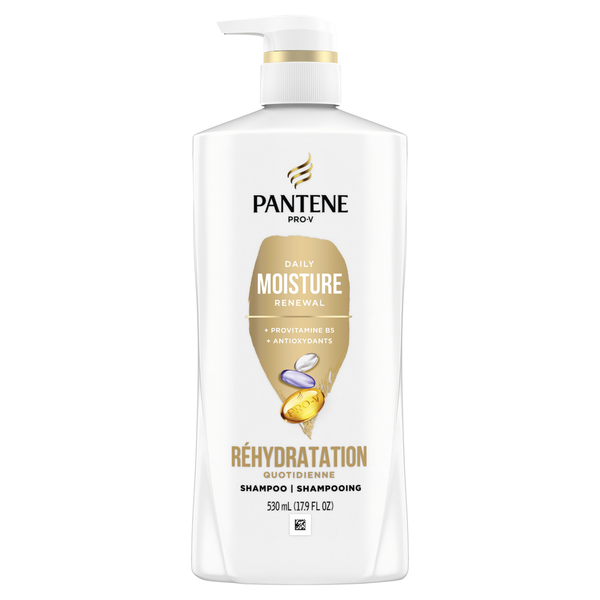 Hair Care Pantene Shampoo, Pro V Daily Moisture Renewal for All Hair Types, Color Safe, with pump hero