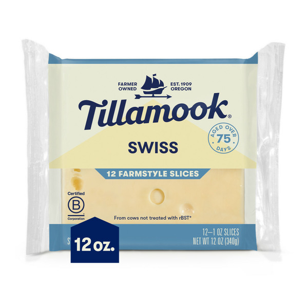 Packaged Cheese Tillamook Farmstyle Swiss Cheese Slices hero