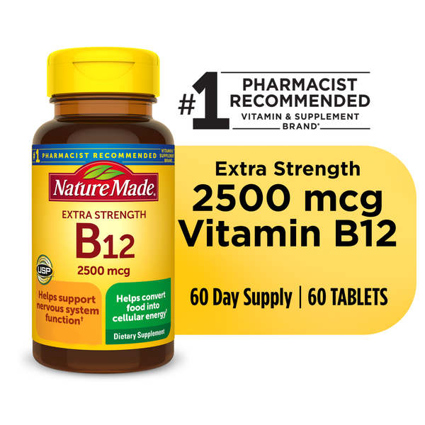 Vitamins & Supplements Nature Made Extra Strength Vitamin B12 2500 mcg Tablets hero