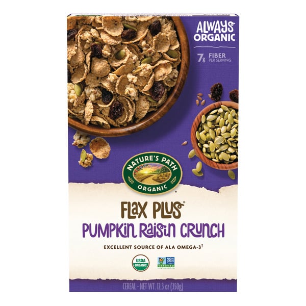 Cereal Nature's Path Flax Plus Pumpkin Raisin Crunch Cereal hero