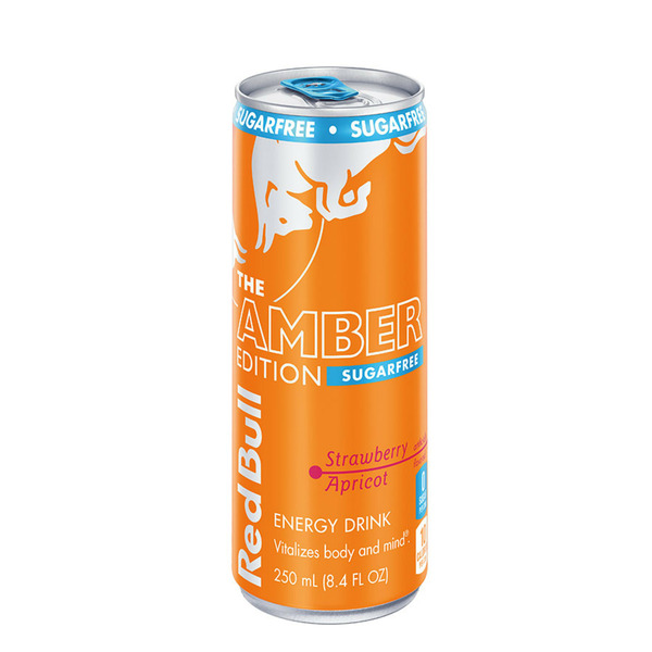 Energy & Sports Drinks Red Bull Sugar Free Amber Edition Strawberry Apricot Energy Drink hero