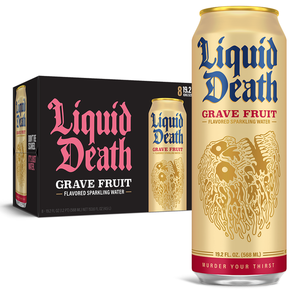 Beers & Coolers Liquid Death Flavored Sparkling Water, Grave Fruit hero