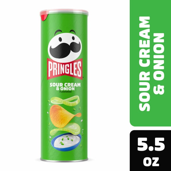 Snacks Pringles Potato Crisps Chips, Lunch Snacks, On-the-Go Snacks, Sour Cream and Onion hero