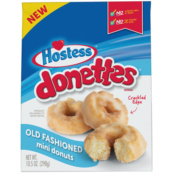 Hostess DONETTES Old Fashioned Mini Donuts Poppable Snack Resealable Bag hero