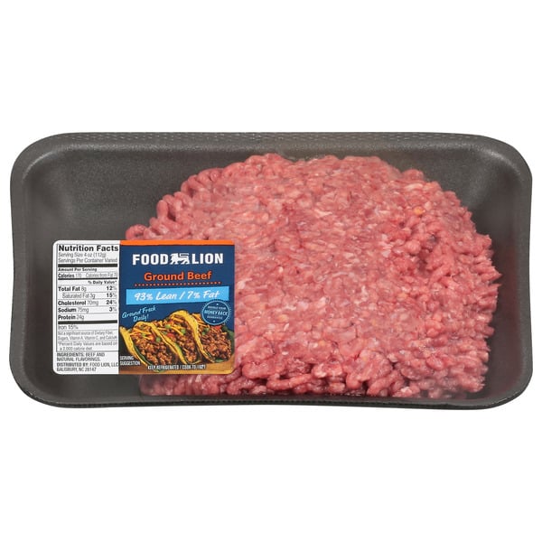 Fresh Beef, Lamb, Veal Food Lion 93% Lean Ground Beef hero