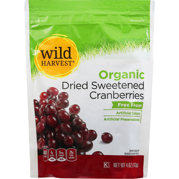 Fruit & Vegetable Snacks Wild Harvest Cranberries, Organic, Sweetened, Dried hero