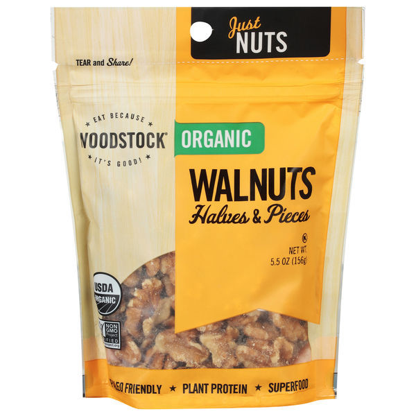 Nuts, Seeds & Dried Fruit WOODSTOCK Walnuts, Organic, Halves & Pieces hero