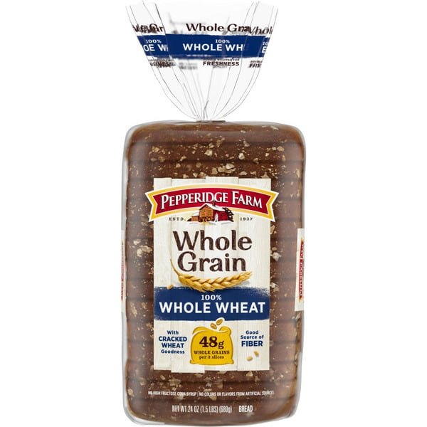 Conventional Breads (Grocery) Pepperidge Farm Whole Grain 100% Whole Wheat Bread hero