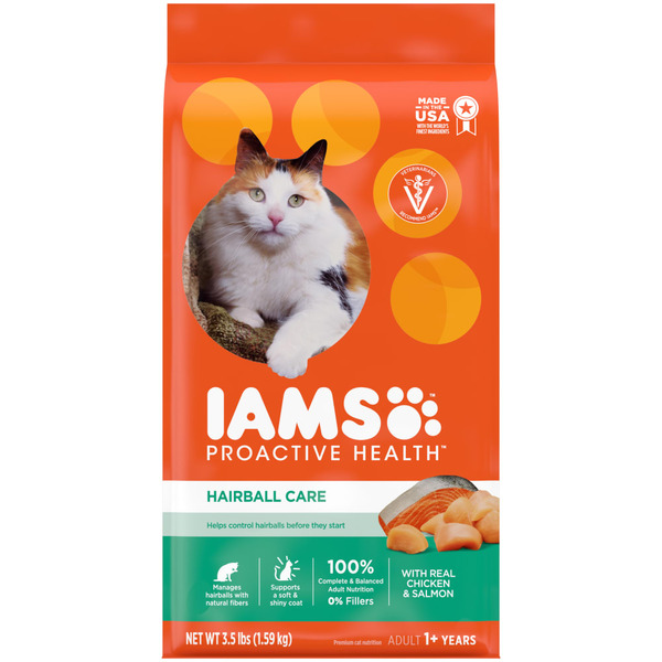 Cat Food & Care IAMS Proactive Health Adult Hairball Care Dry Cat Food with Chicken and Salmon hero