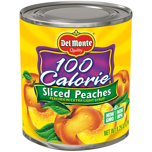 Canned Fruit & Applesauce Del Monte Peaches, 100 Calorie, Sliced hero