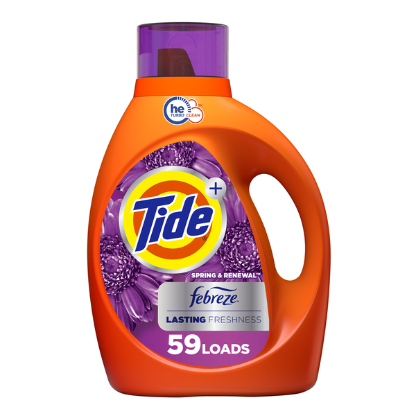 Laundry Tide Febreze Freshness Spring & Renewal HE Turbo Clean Liquid Laundry Detergent hero