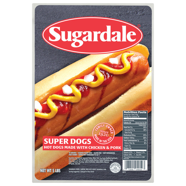 Hot Dogs, Bacon & Sausage Sugardale Hot Dogs hero