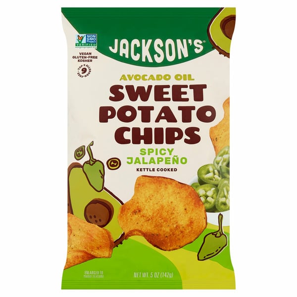 Jackson's Avocado Oil Spicy Jalapeño Kettle Cooked Sweet Potato Chips hero