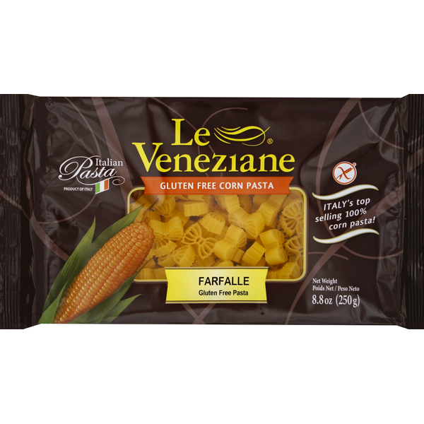 Dry Pasta Le Veneziane Farfelle, Gluten Free, Corn hero