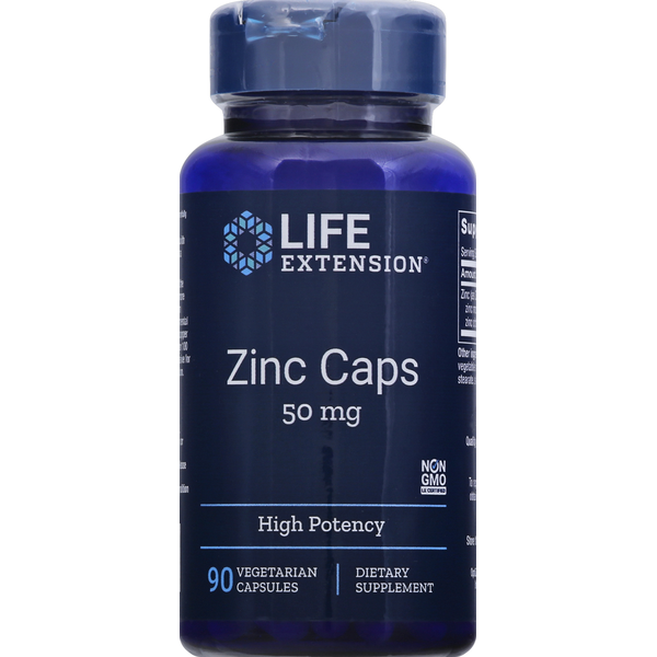 Vitamins & Minerals Life Extension Zinc Caps, 50 mg, Vegetarian Capsules hero