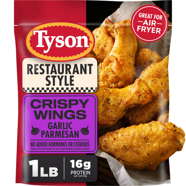 Frozen Meat & Seafood Tyson Restaurant Style Crispy Wings, Garlic Parmesan hero