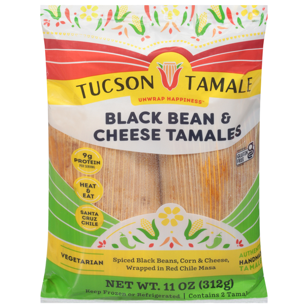 Frozen Meals Tucson Tamale Tamales, Black Bean & Cheese hero