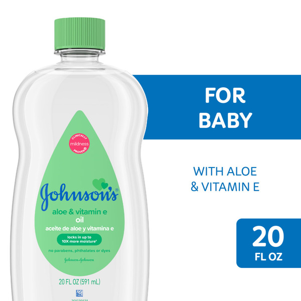 Baby Bath & Body Care Johnson's Oil, Mineral Oil With Aloe Vera & Vitamin E hero