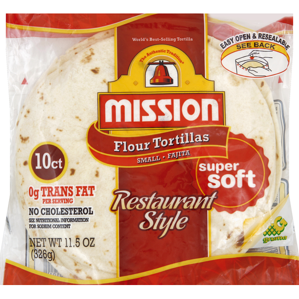 Tortillas & Flat Bread Mission Super Soft Restaurant Style Small Fajita Flour Tortillas hero