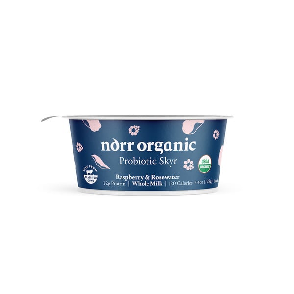 Refrigerated Norr Organic Probiotic Skyr Yogurt Whole Milk, Raspberry & Rosewater hero