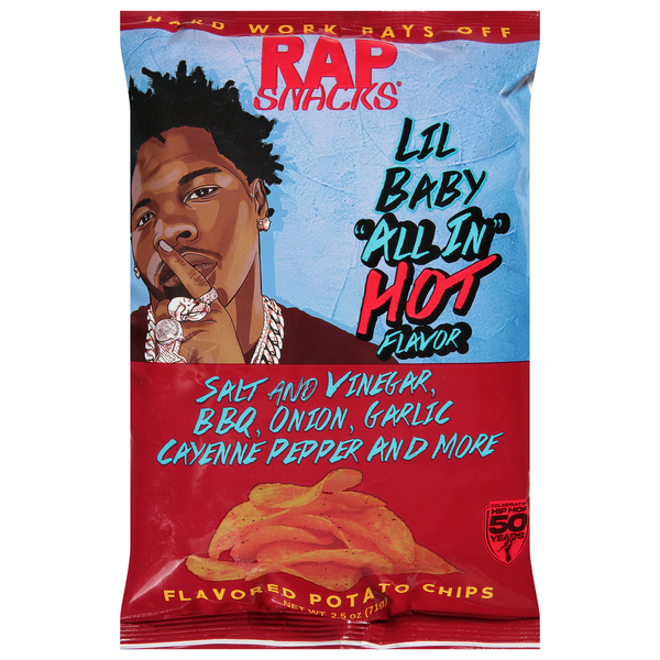 Chips & Pretzels Rap Snacks Potato Chips, All in Hot Flavor, Lil Baby hero