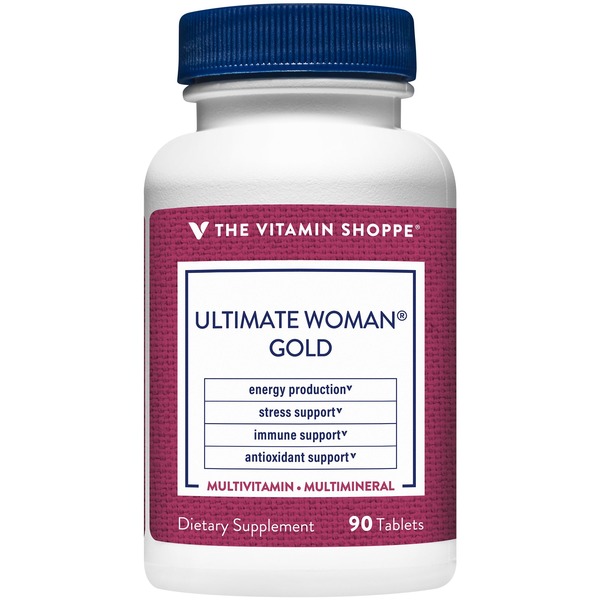 Women's Multivitamins The Vitamin Shoppe Ultimate Woman Gold Multivitamin & Multimineral - Highly Bioavailable (90 Tablets) hero