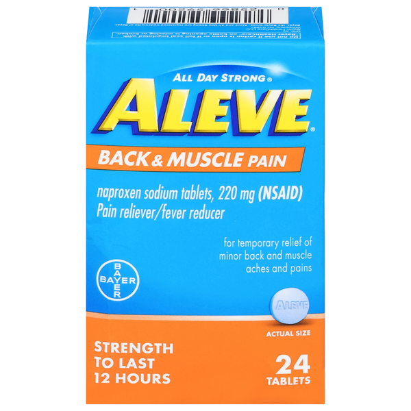 Muscles, Joints & Pain Relief Aleve Pain Reliever/Fever Reducer, Back & Muscle Pain hero