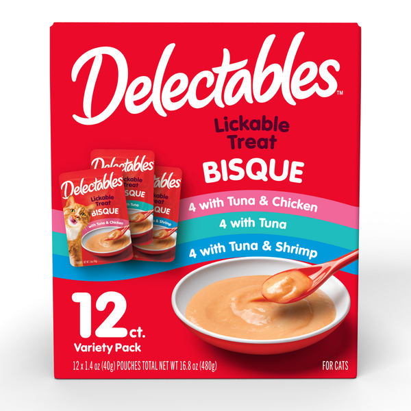 Cat Treats Hartz Delectables Bisque Lickable Cat Treats Variety 12 Pack hero