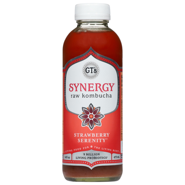 Kombucha GT's Living Foods Kombucha, Raw, Strawberry Serenity hero